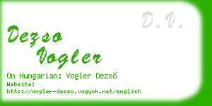 dezso vogler business card
